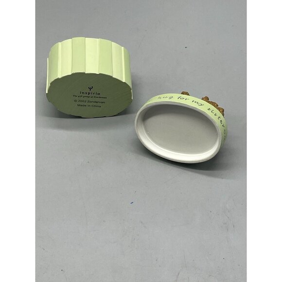 Inspirio oval box bears a bear hug for my sister saying bows 2002 green READ - Picture 5 of 7